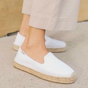 Soludos Canvas White Platform Espadrille